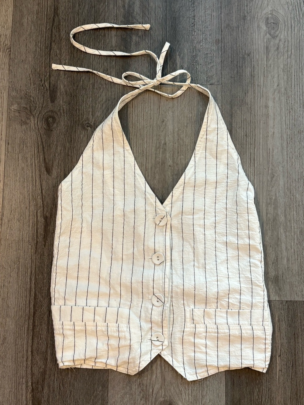 Princess Polly Pinstripe Halter Vest Top Size 2 Heritage Prep